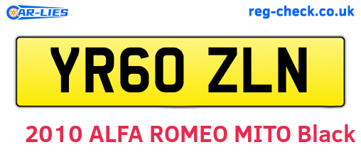 YR60ZLN are the vehicle registration plates.