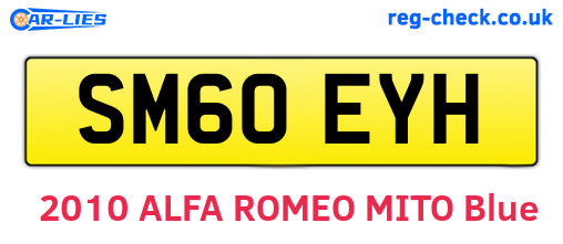 SM60EYH are the vehicle registration plates.
