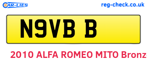 N9VBB are the vehicle registration plates.