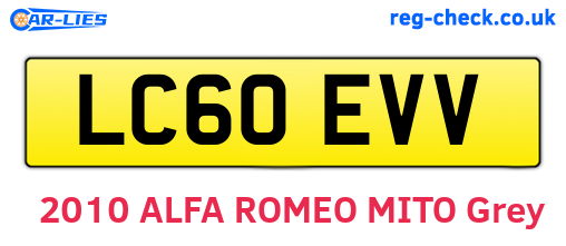 LC60EVV are the vehicle registration plates.