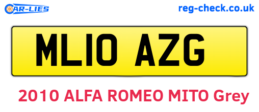 ML10AZG are the vehicle registration plates.