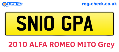 SN10GPA are the vehicle registration plates.