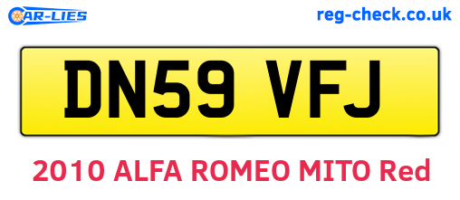 DN59VFJ are the vehicle registration plates.