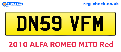 DN59VFM are the vehicle registration plates.