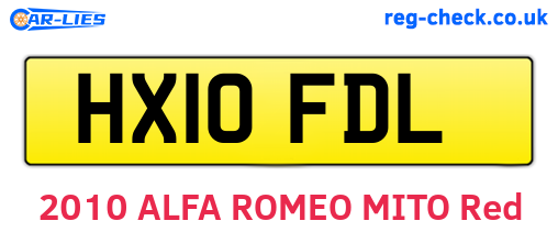HX10FDL are the vehicle registration plates.