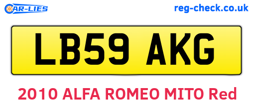 LB59AKG are the vehicle registration plates.
