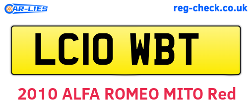 LC10WBT are the vehicle registration plates.