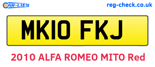 MK10FKJ are the vehicle registration plates.