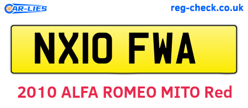 NX10FWA are the vehicle registration plates.
