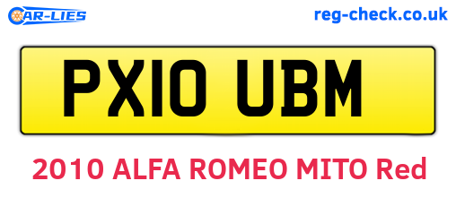 PX10UBM are the vehicle registration plates.