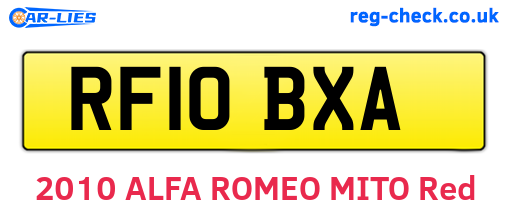 RF10BXA are the vehicle registration plates.