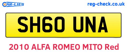 SH60UNA are the vehicle registration plates.