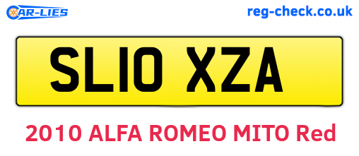 SL10XZA are the vehicle registration plates.