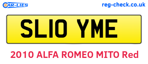 SL10YME are the vehicle registration plates.