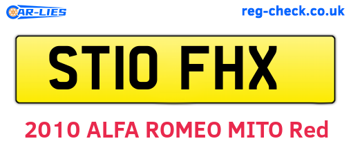 ST10FHX are the vehicle registration plates.