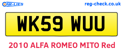 WK59WUU are the vehicle registration plates.