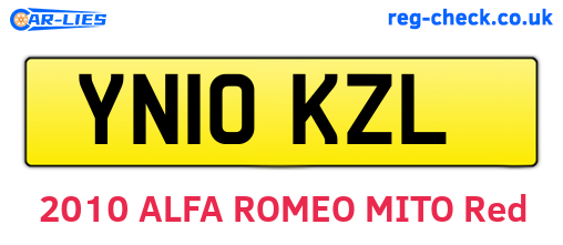 YN10KZL are the vehicle registration plates.