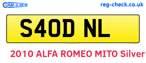 S40DNL are the vehicle registration plates.