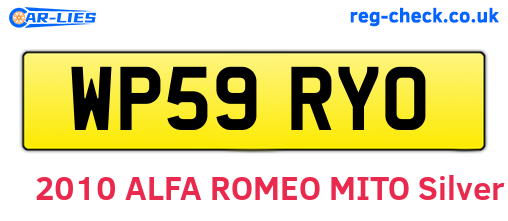 WP59RYO are the vehicle registration plates.