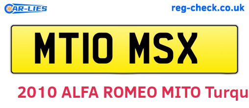 MT10MSX are the vehicle registration plates.