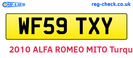 WF59TXY are the vehicle registration plates.