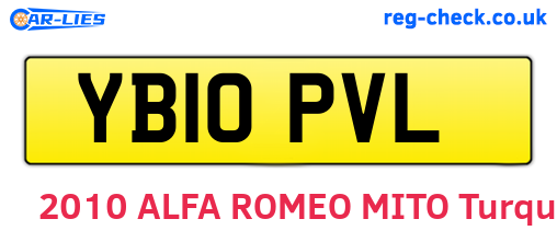 YB10PVL are the vehicle registration plates.