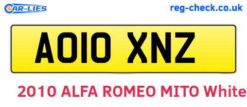 AO10XNZ are the vehicle registration plates.
