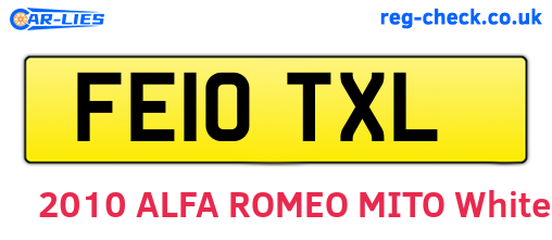 FE10TXL are the vehicle registration plates.