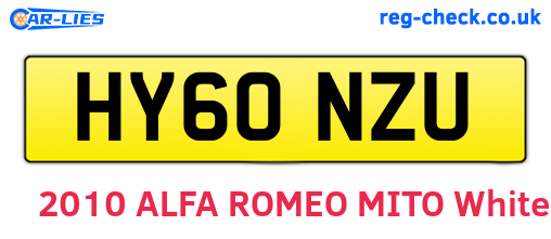 HY60NZU are the vehicle registration plates.