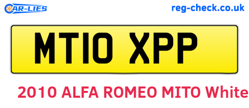 MT10XPP are the vehicle registration plates.