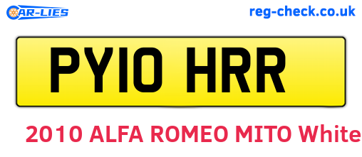 PY10HRR are the vehicle registration plates.