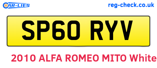 SP60RYV are the vehicle registration plates.