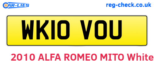 WK10VOU are the vehicle registration plates.