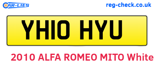 YH10HYU are the vehicle registration plates.