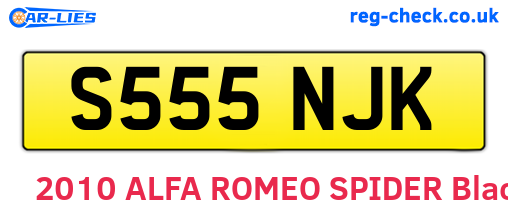 S555NJK are the vehicle registration plates.