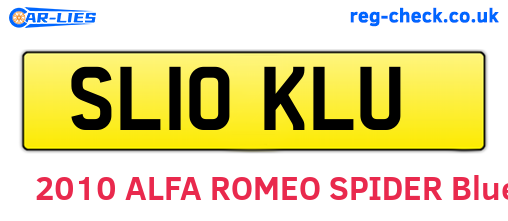 SL10KLU are the vehicle registration plates.