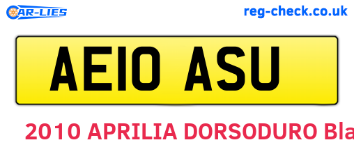 AE10ASU are the vehicle registration plates.