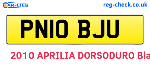 PN10BJU are the vehicle registration plates.