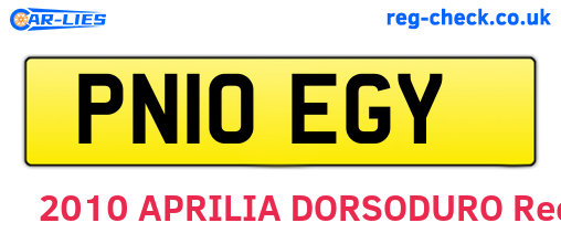 PN10EGY are the vehicle registration plates.