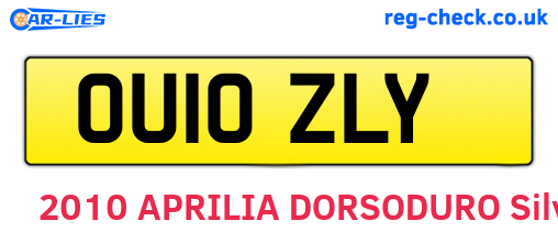 OU10ZLY are the vehicle registration plates.