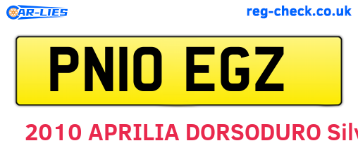 PN10EGZ are the vehicle registration plates.