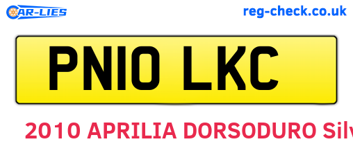 PN10LKC are the vehicle registration plates.
