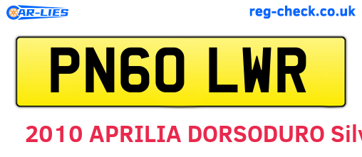 PN60LWR are the vehicle registration plates.