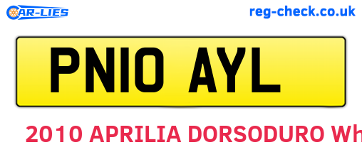 PN10AYL are the vehicle registration plates.