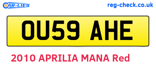 OU59AHE are the vehicle registration plates.