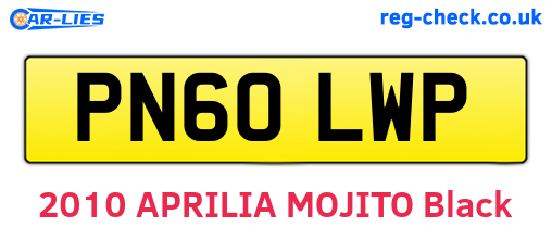 PN60LWP are the vehicle registration plates.