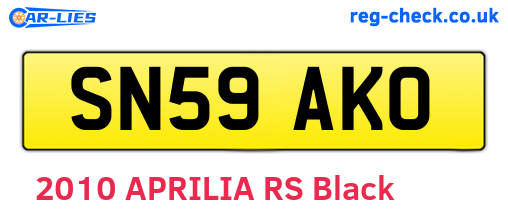 SN59AKO are the vehicle registration plates.