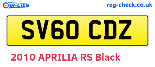 SV60CDZ are the vehicle registration plates.