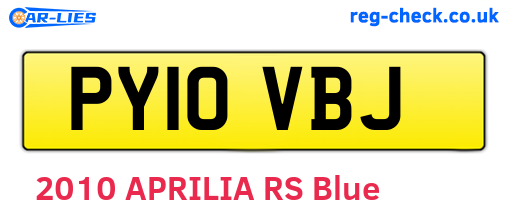 PY10VBJ are the vehicle registration plates.