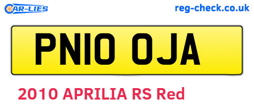 PN10OJA are the vehicle registration plates.